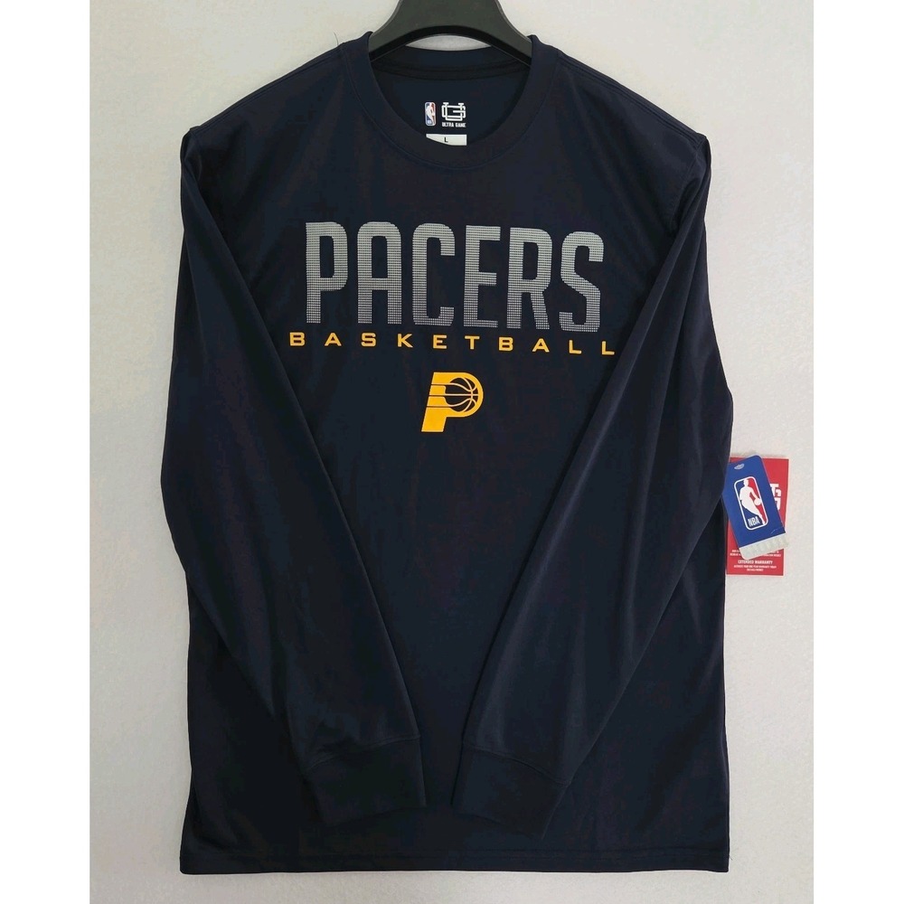 Indiana Pacers Long Sleeve T-shirt Size Large New NBA Lightweight Ultra Game